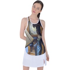 Clock And Lady Racer Back Mesh Tank Top by bestdesignintheworld