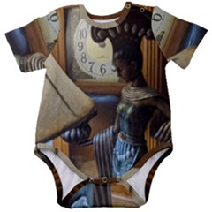 Clock And Lady Baby Short Sleeve Bodysuit by bestdesignintheworld