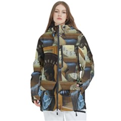 Clock And Lady Women s Multi Pockets Zip Ski And Snowboard Waterproof Breathable Jacket by bestdesignintheworld