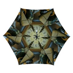 Clock And Lady Automatic Folding Umbrella With Case (small) by bestdesignintheworld