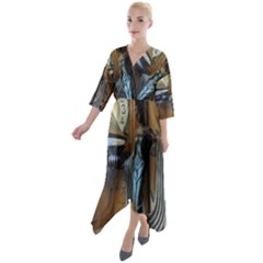 Lady Quarter Sleeve Wrap Front Maxi Dress by bestdesignintheworld