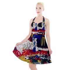 Abstract-1 Halter Party Swing Dress  by bestdesignintheworld