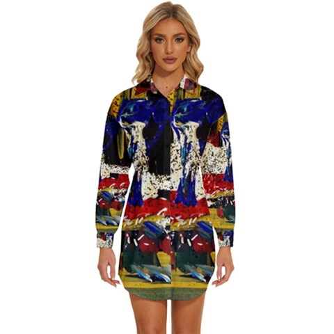 Abstract-1 Womens Long Sleeve Shirt Dress by bestdesignintheworld