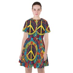 Peace Abstract Pattern Creative Drawing Sailor Dress by Posterlux