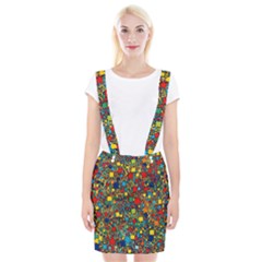 Shapes Pattern Braces Suspender Skirt by Posterlux