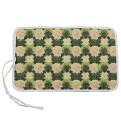 Retro 1880s Flowers Pattern 15 Pen Storage Case (l) by violetheavensky