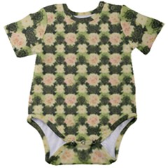 Retro 1880s Flowers Pattern 15 Baby Short Sleeve Bodysuit by violetheavensky