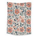 Retro Scandinavian Nordic Flowers Pattern Medium Tapestry View1