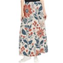 Retro Scandinavian Nordic Flowers Pattern Maxi Chiffon Skirt View1