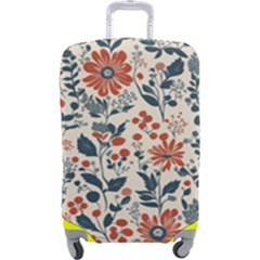 Retro Scandinavian Nordic Flowers Pattern Luggage Cover (large) by violetheavensky