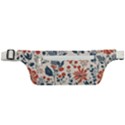 Retro Scandinavian Nordic Flowers Pattern Active Waist Bag View1