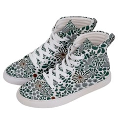 Retro Scandinavian Nordic Flowers Pattern 5 Men s Hi-top Skate Sneakers by violetheavensky