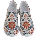 Retro Scandinavian Nordic Flowers Pattern 3 Men s Lightweight Slip Ons View1