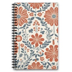 Retro Scandinavian Nordic Flowers Pattern 3 Notebooks by violetheavensky