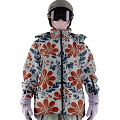 Retro Scandinavian Nordic Flowers Pattern 3 Women s Zip Ski And Snowboard Waterproof Breathable Jacket by violetheavensky