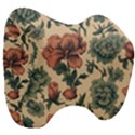 Victorian Beige And Teal Flower Pattern Head Support Cushion View3