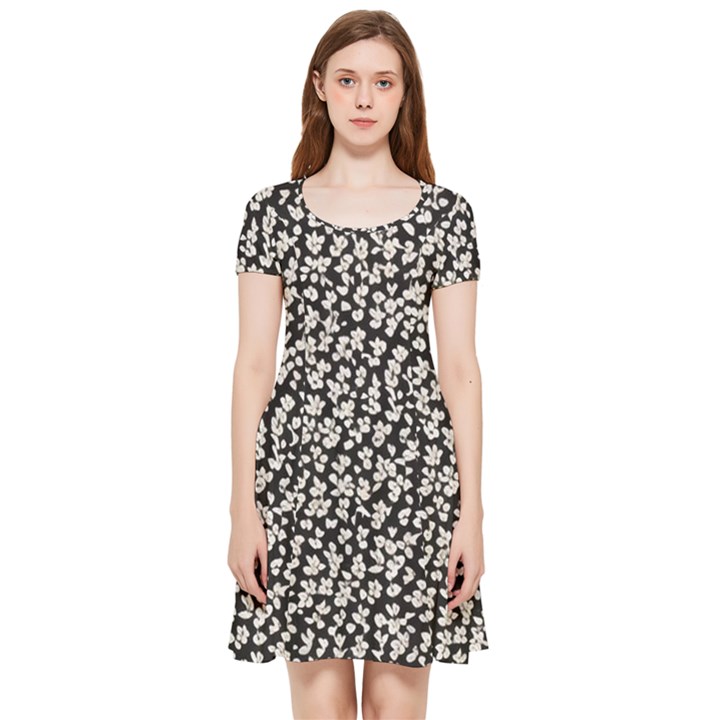 Gothic Leaf Pattern 5 Inside Out Cap Sleeve Dress