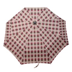 Retro 60s 50s Plaid Pattern 2 Folding Umbrellas by violetheavensky