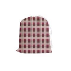 Retro 60s 50s Plaid Pattern 2 Drawstring Pouch (medium) by violetheavensky