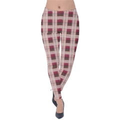 Retro 60s 50s Plaid Pattern 2 Velvet Leggings by violetheavensky