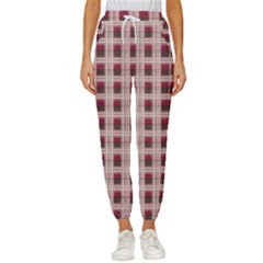 Retro 60s 50s Plaid Pattern 2 Women s Cropped Drawstring Pants by violetheavensky