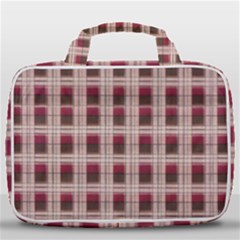 Retro 60s 50s Plaid Pattern 2 Travel Toiletry Bag With Hanging Hook by violetheavensky