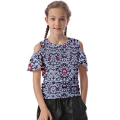 Gothic Leaf Pattern 6 Kids  Butterfly Cutout T-shirt by violetheavensky