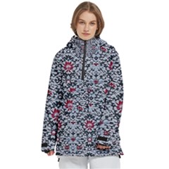 Gothic Leaf Pattern 6 Women s Pullover Zip Ski And Snowboard Waterproof Breathable Jacket by violetheavensky