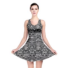 Gothic Leaf Pattern 2 Reversible Skater Dress by violetheavensky