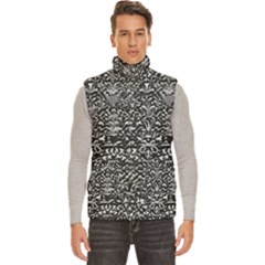 Gothic Leaf Pattern 2 Men s High Neck Button Up Puffer Vest by violetheavensky