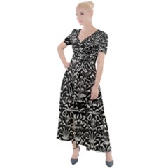 Gothic Leaf Pattern 2 Button Up Short Sleeve Maxi Dress by violetheavensky