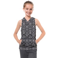 Gothic Leaf Pattern 2 Kids  Sleeveless Hoodie by violetheavensky