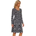 Gothic Leaf Pattern 2 Long Sleeve Dress With Pocket View3