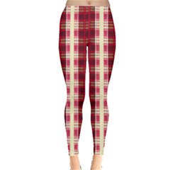 Retro 60s 50s Plaid Pattern 4 Everyday Leggings  by violetheavensky