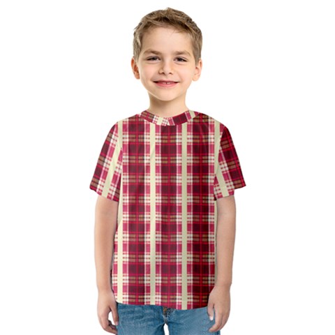 Retro 60s 50s Plaid Pattern 4 Kids  Sport Mesh T-shirt by violetheavensky