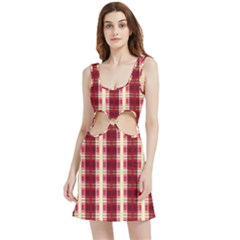 Retro 60s 50s Plaid Pattern 4 Velour Cutout Dress by violetheavensky