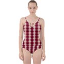 Retro 60s 50s Plaid Pattern 4 Cut Out Top Tankini Set View1