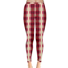 Retro 60s 50s Plaid Pattern 4 Inside Out Leggings by violetheavensky