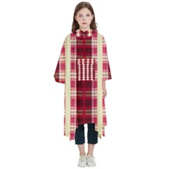 Retro 60s 50s Plaid Pattern 4 Kids  Hooded Rain Ponchos by violetheavensky