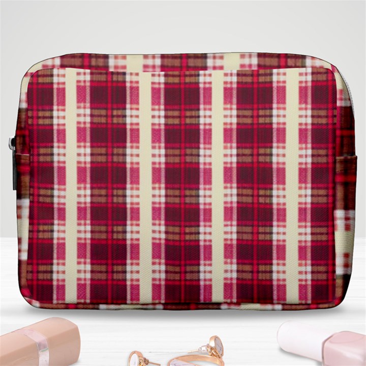 Retro 60s 50s Plaid Pattern 4 Make Up Pouch (Large)