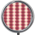 Retro 60s 50s Plaid Pattern 4 Mini Round Pill Box View1