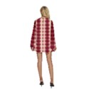 Retro 60s 50s Plaid Pattern 4 Round Neck Long Sleeve Bohemian Style Chiffon Mini Dress View4