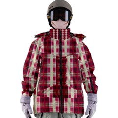 Retro 60s 50s Plaid Pattern 4 Women s Zip Ski And Snowboard Waterproof Breathable Jacket by violetheavensky