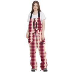 Retro 60s 50s Plaid Pattern 4 Women s Front Zip Ski And Snowboard Bib Pants by violetheavensky