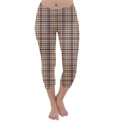 Retro 60s 50s Plaid Pattern 3 Capri Winter Leggings  by violetheavensky