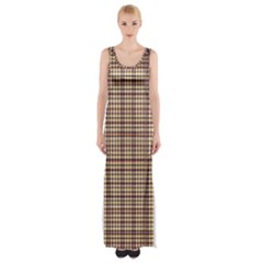 Retro 60s 50s Plaid Pattern 3 Thigh Split Maxi Dress by violetheavensky