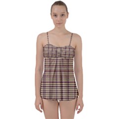 Retro 60s 50s Plaid Pattern 3 Babydoll Tankini Set by violetheavensky