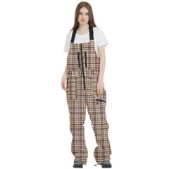 Retro 60s 50s Plaid Pattern 3 Women s Front Zip Ski And Snowboard Bib Pants by violetheavensky