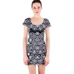 Gothic Leaf Pattern 3 Short Sleeve Bodycon Dress by violetheavensky