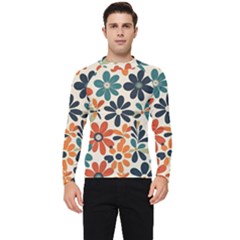 Retro Scandinavian Nordic Flowers Pattern 2 Men s Long Sleeve Rash Guard by violetheavensky